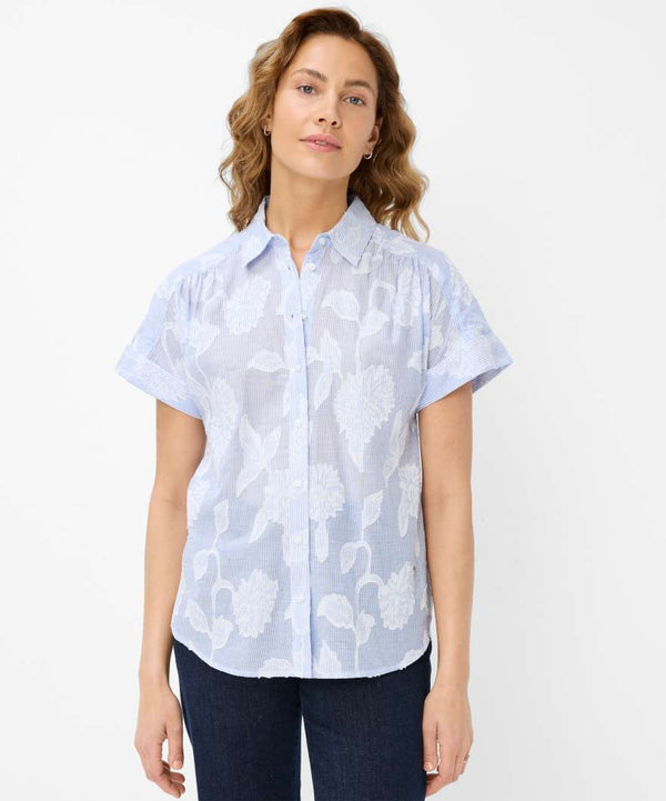 Brax VIVE Stripe Blouse with Floral Design