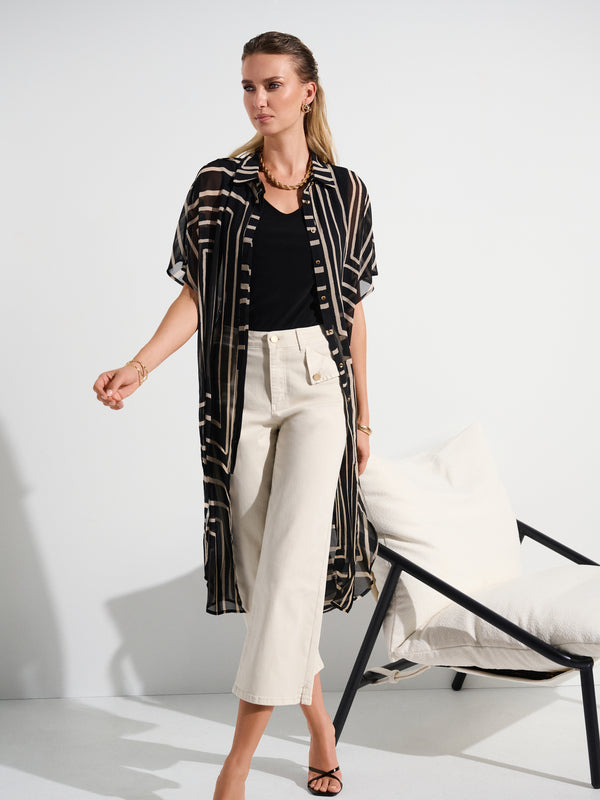 Joseph Ribkoff Chiffon Geometric Print Blouse