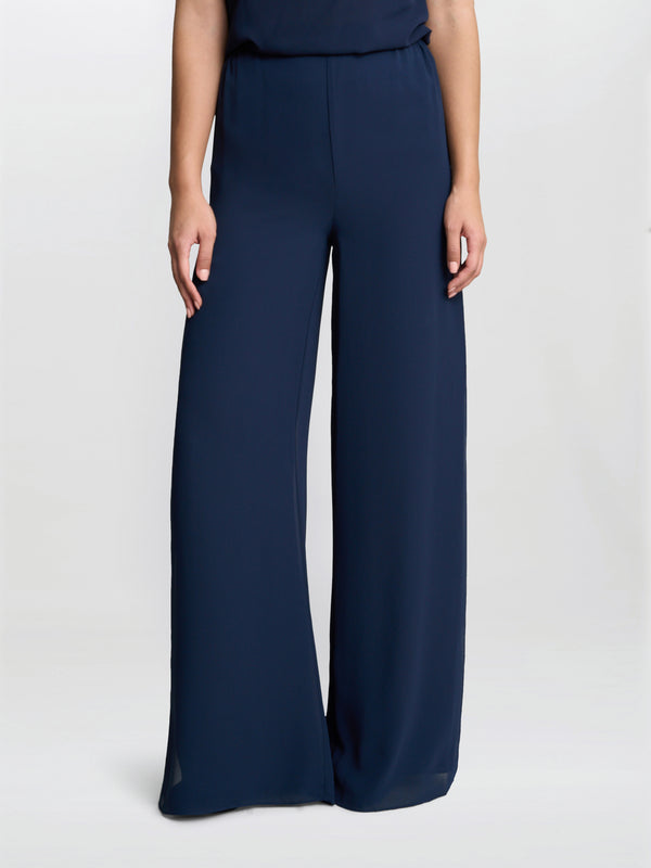 Chiffon Layered Trouser With Slits