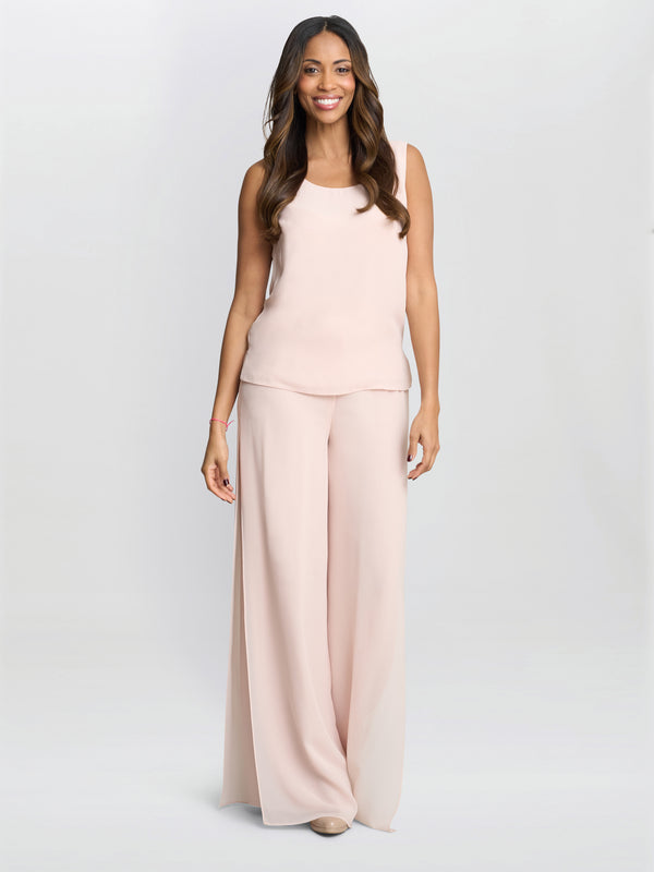 Chiffon Layered Trouser With Slits