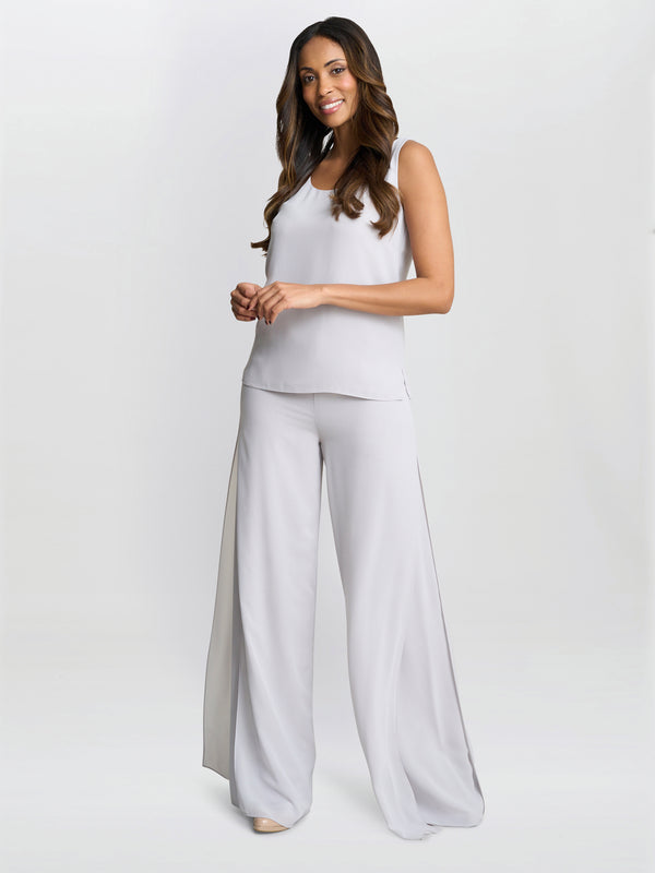 Chiffon Layered Trouser With Slits