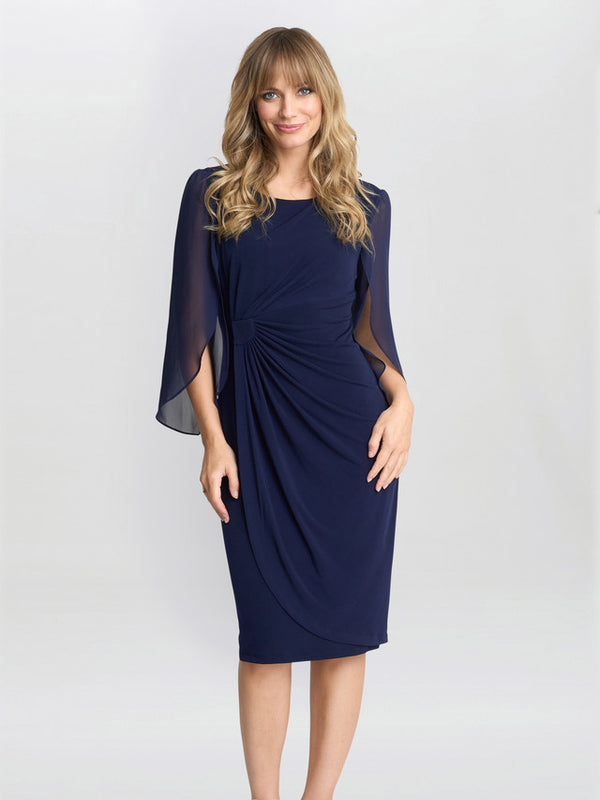 Ryder Jersey And Chiffon Wrap Dress