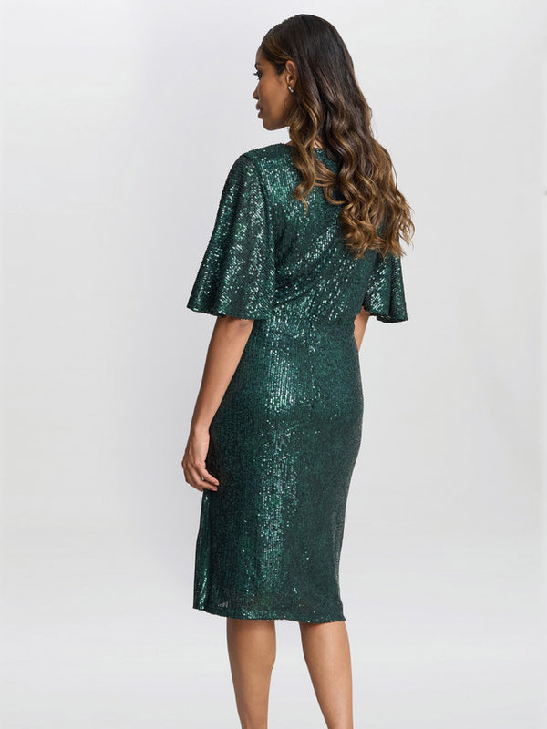 Jen Sequin Wrap-Look Dress