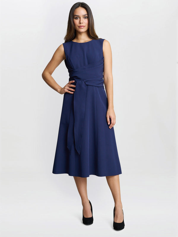 Cathleen Crepe Tie-Waist Dress