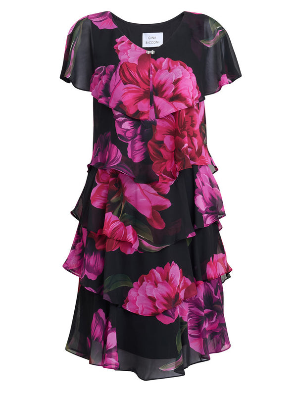 Skylar Short Printed Floral Tier Dress