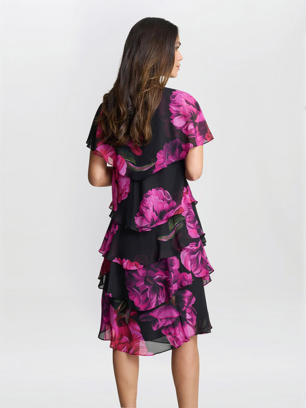 Skylar Short Printed Floral Tier Dress