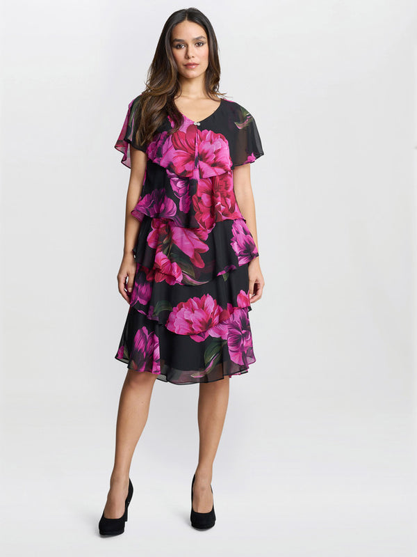 Skylar Short Printed Floral Tier Dress