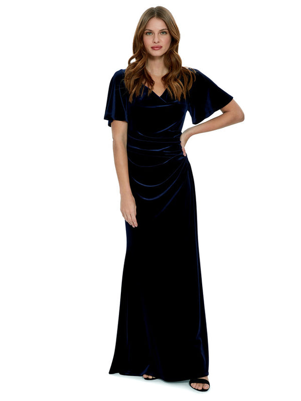 Minka Velvet Maxi Dress With Cowl Neck