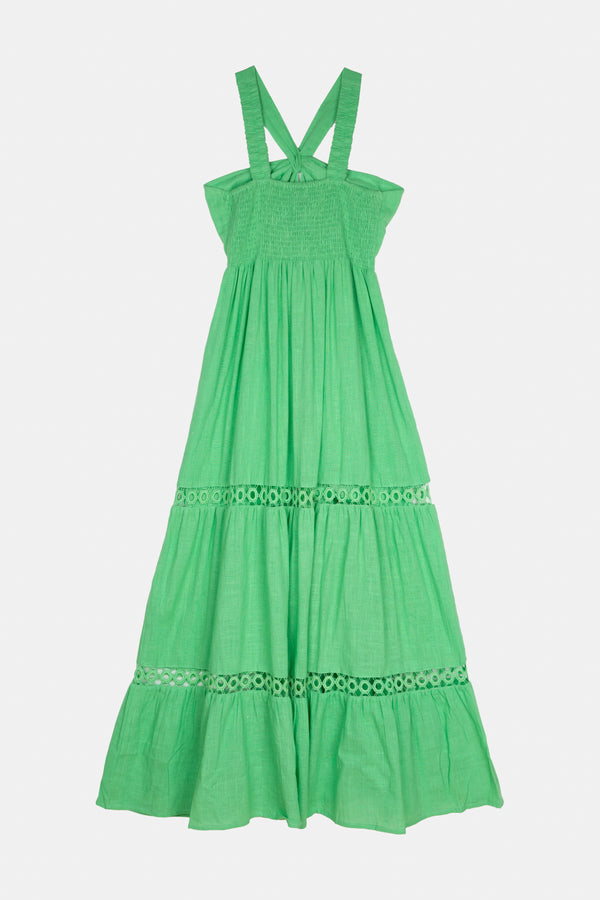 Piti Cuiti Samsara Green Halter Maxi Dress