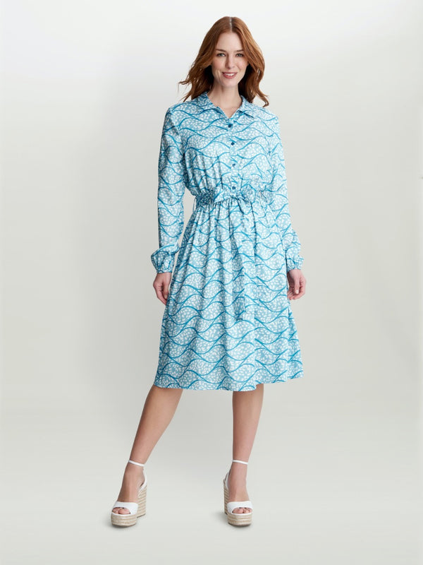 Rotem Long Sleeve Shirt Dress Twill Georgette