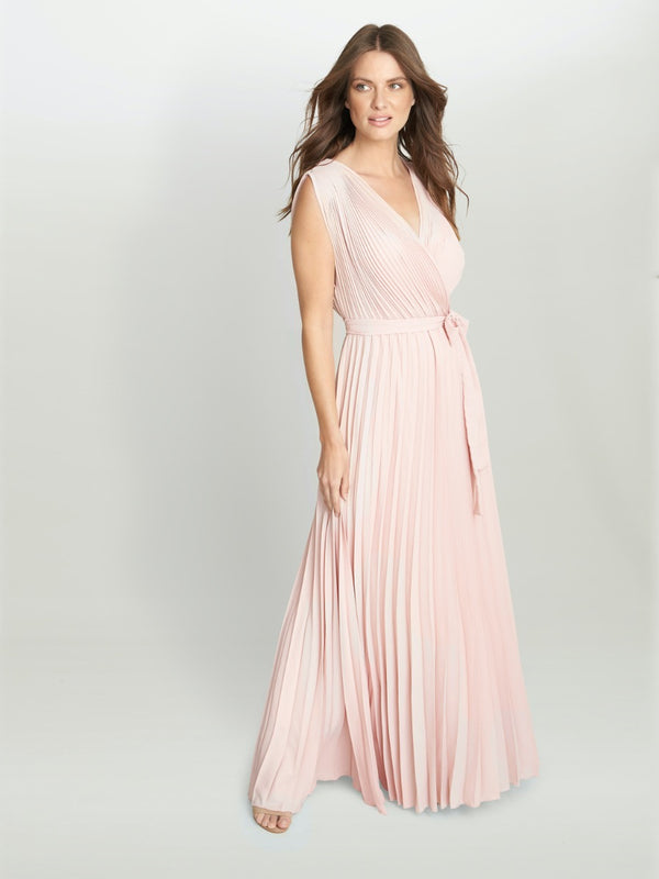 Chelsey Maxi Dress With Pleat Skirt