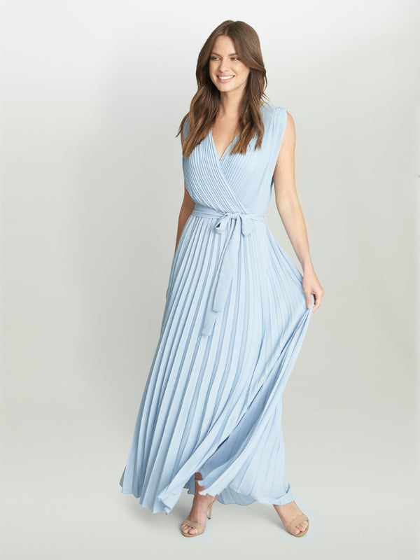 Chelsey Maxi Dress With Pleat Skirt