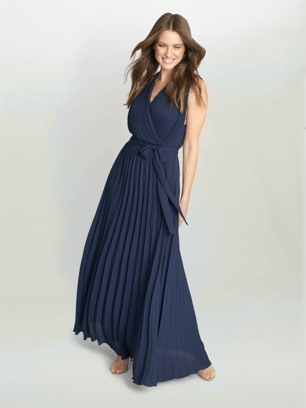 Chelsey Maxi Dress With Pleat Skirt