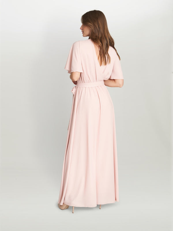 Crissy Maxi Dress With Cape Sleeve