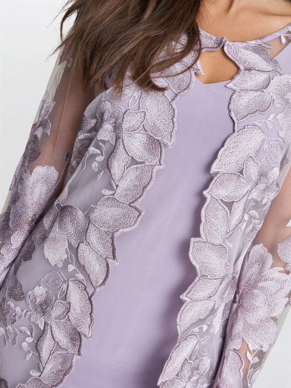 Savoy Embroidered Lace Mock Jacket With Jersey Dress