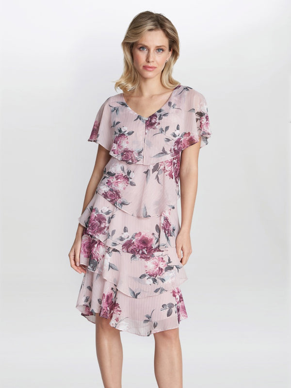 Ella Floral Print Tiered Dress