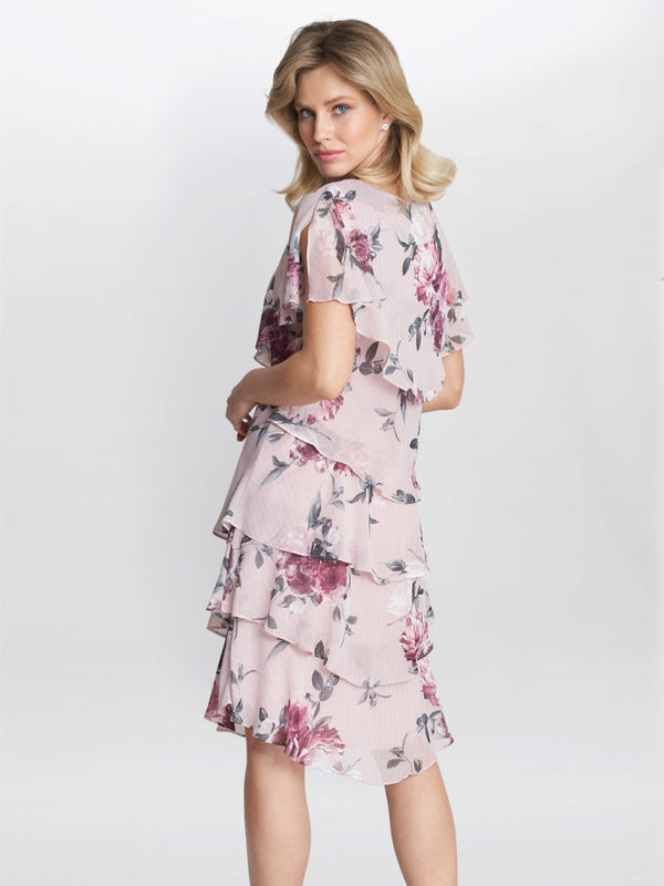 Ella Floral Print Tiered Dress