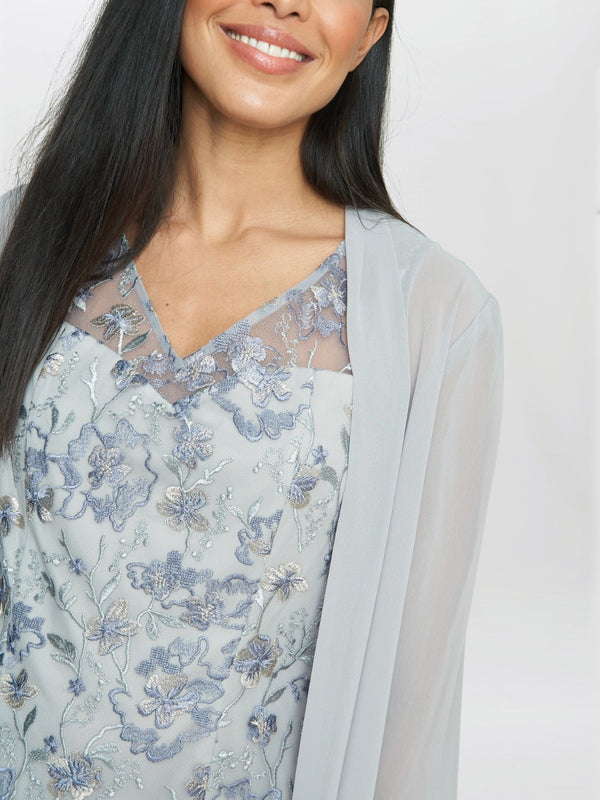 Tracy Embroidered Dress & Chiffon Jacket