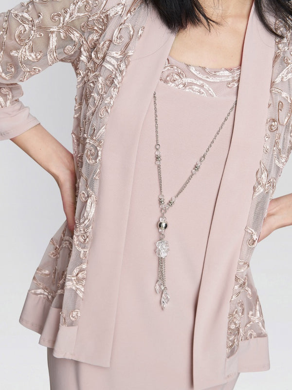 Beverley Soutache Dress And Jacket With Necklace