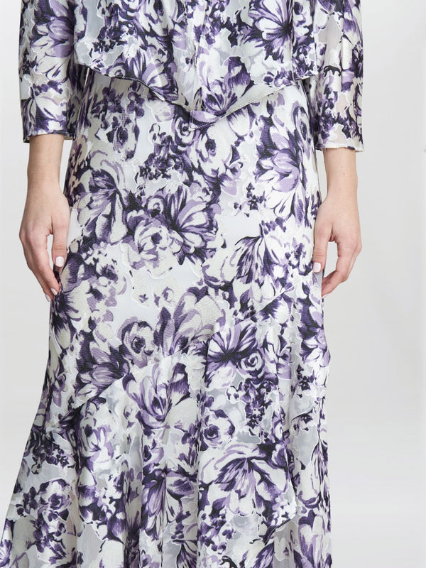 Rina Printed Midi Length Sleeveless Dress And Jacket