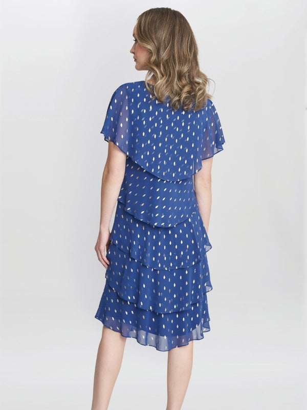 Juliette Foil Print Tier Dress