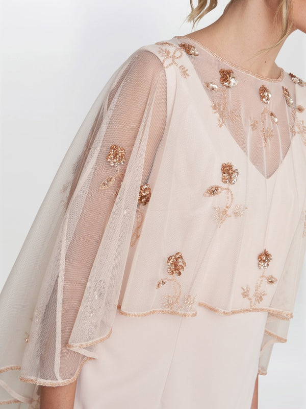 Vera Beaded Cape With Delicate Small Flowers