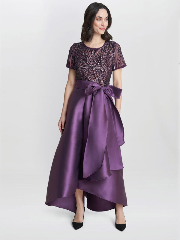 Noemi Embroidered High Low Maxi Dress