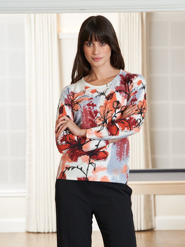 Rosa Holiday Floral Print Jumper