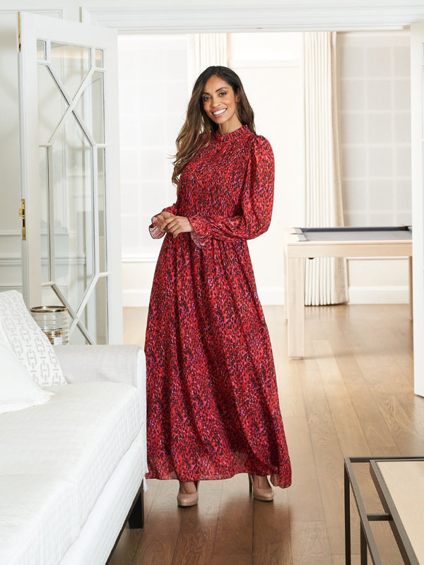 Thea Sheered Long Sleeve Dress