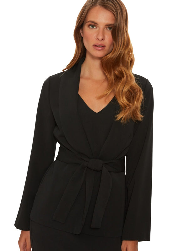 Linete Moss Crepe Tie Jacket