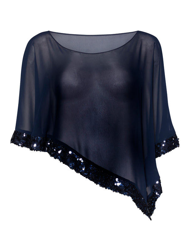 Chiffon Cape with Sequin Edge