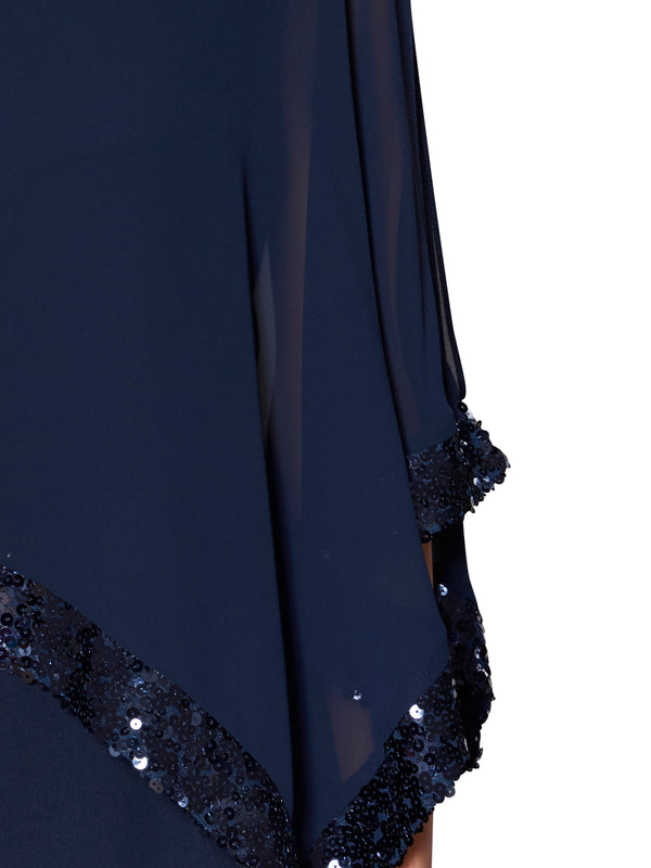 Chiffon Cape with Sequin Edge