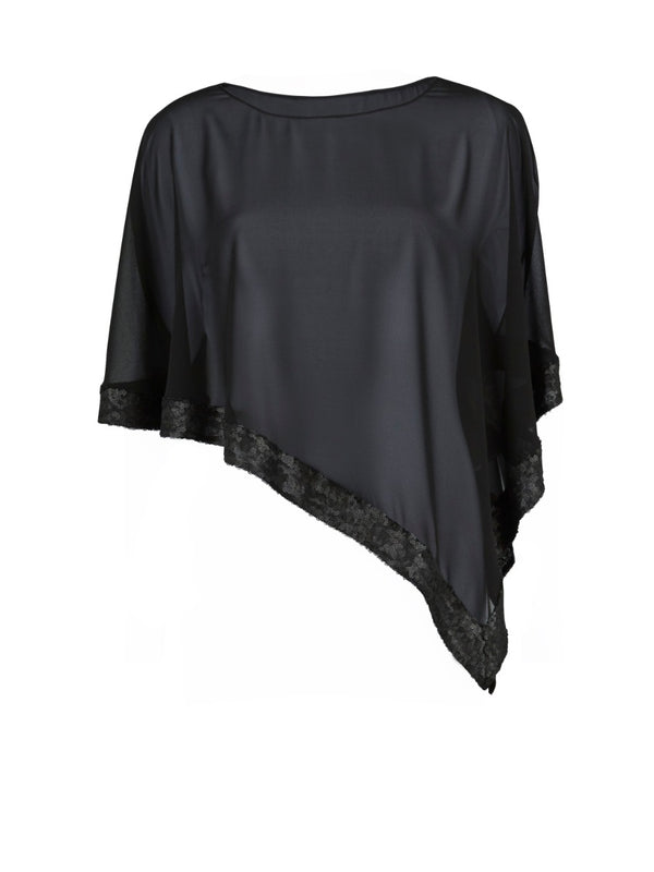 Chiffon Cape With Sequin Edge