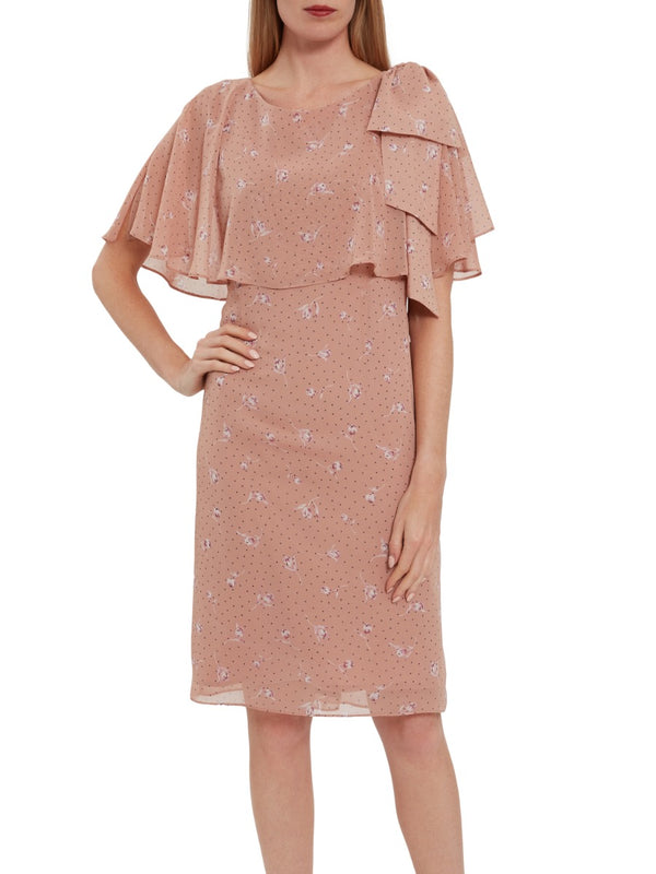 Claren Floral Spot Chiffon Dress