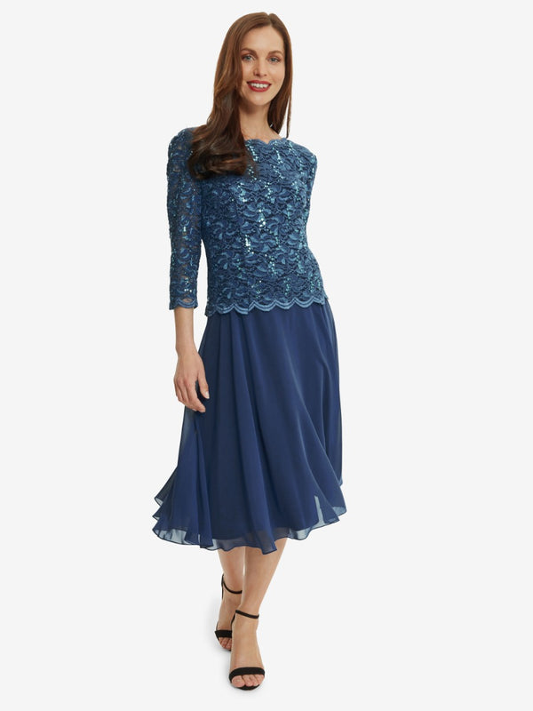 Albany Lace Dress with Chiffon Skirt