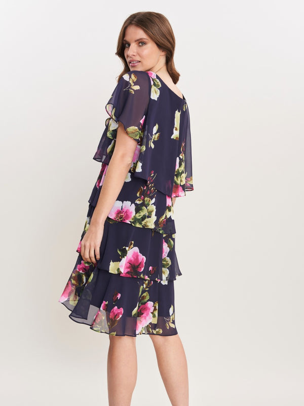 Cory Floral Tiered Chiffon Dress