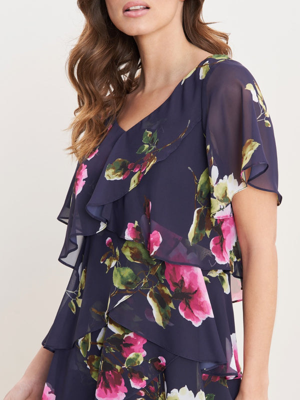 Cory Floral Tiered Chiffon Dress