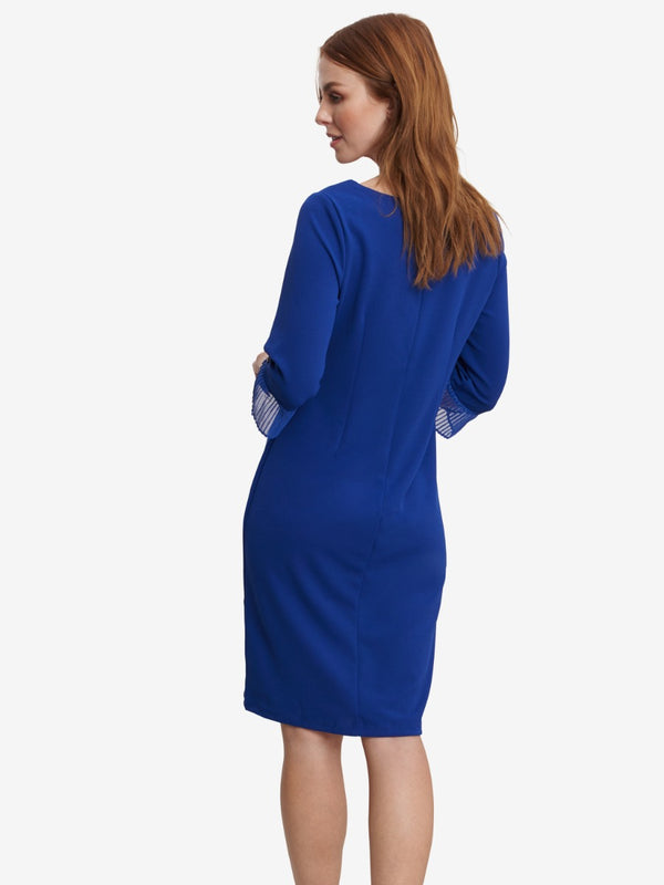 Kerry Sheath Dress With Illusion Pleated Sleeve Detail