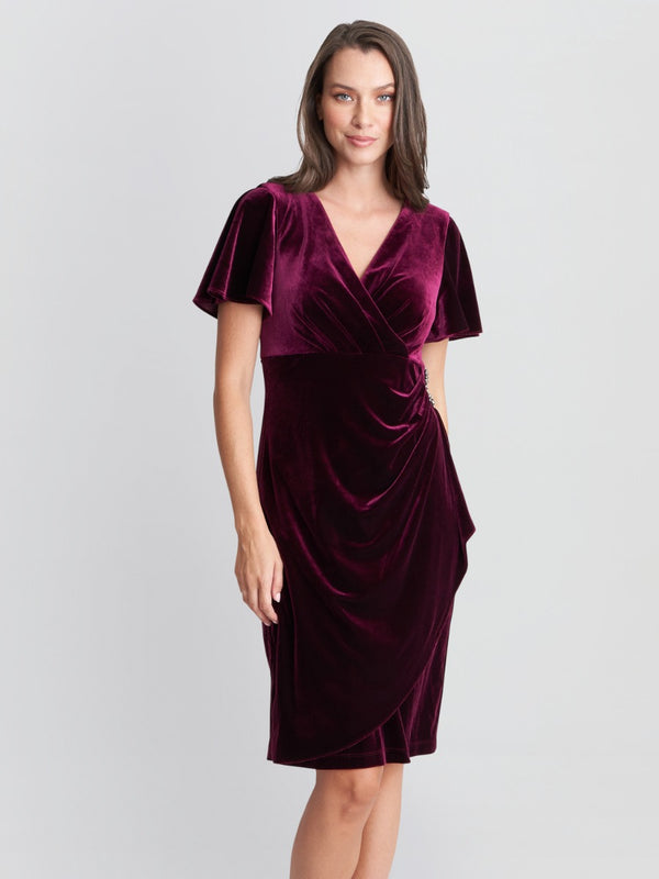 Kadie Velvet Dress With Embellishment Detail