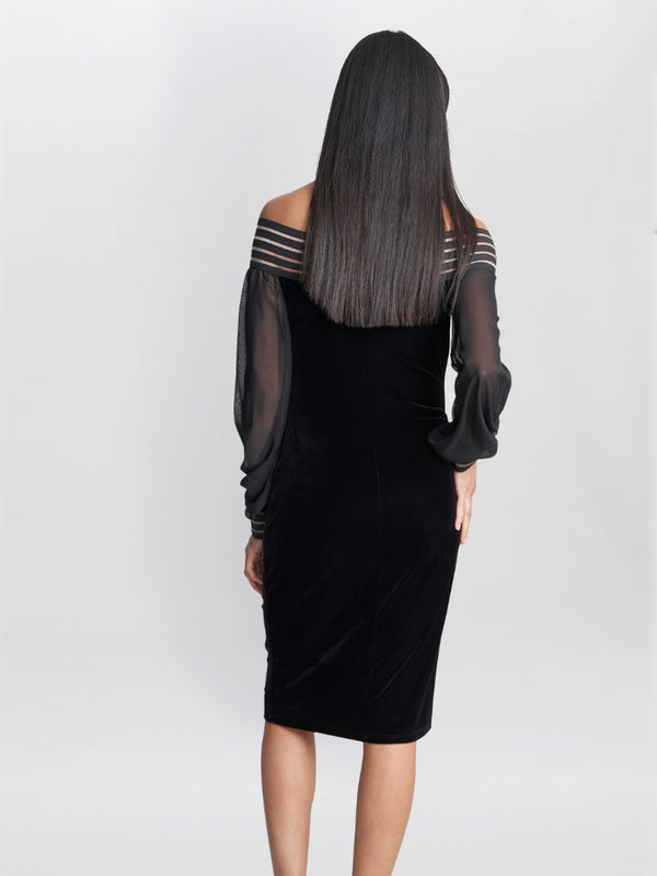 Taylor Velvet Off The Shoulder Dress