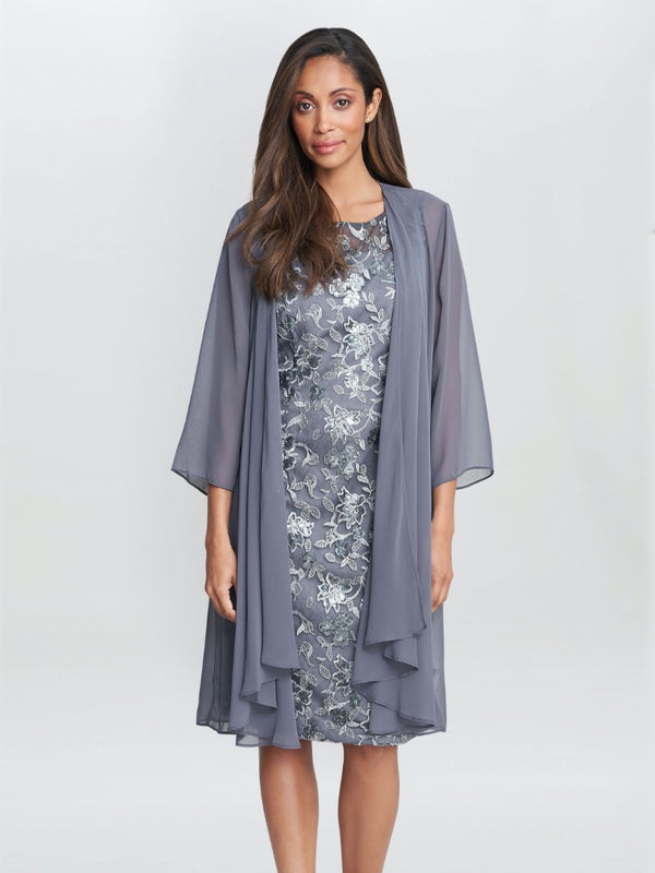 Gladys Embroidered Shift Dress And Jacket