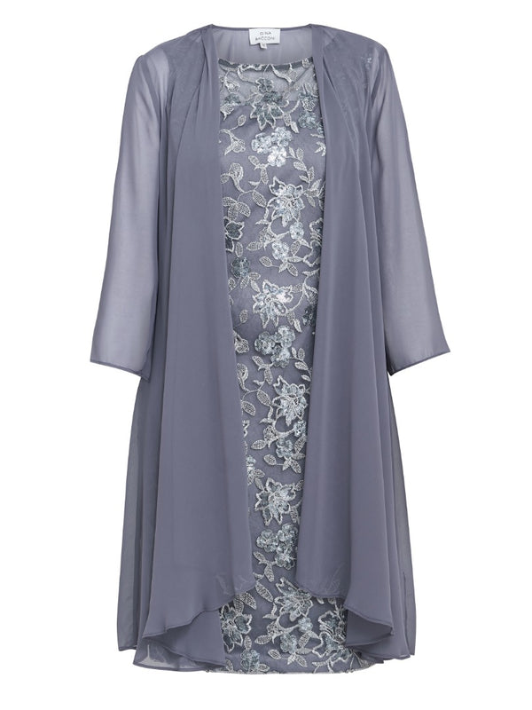 Gladys Embroidered Shift Dress And Jacket