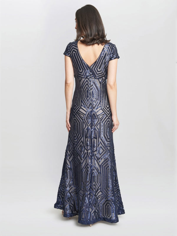 Marcia Sequin Contrast Gown