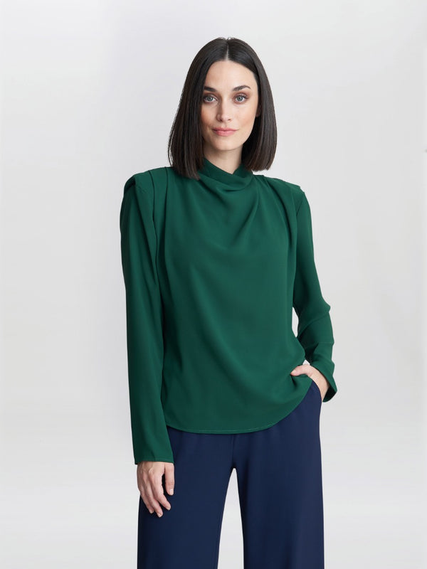 Eleonora High Neck Top With Shoulder Detail