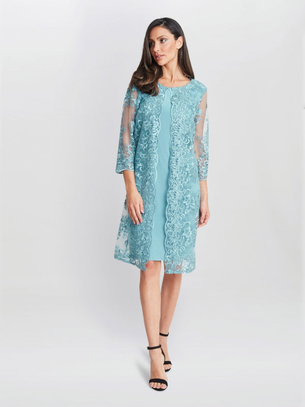 Jill Embroidered Lace Mock Jacket Dress