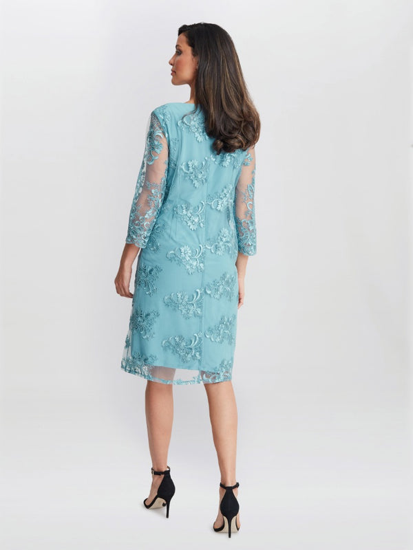 Jill Embroidered Lace Mock Jacket Dress