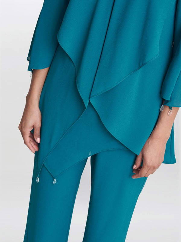 Wilma Chiffon Trouser Suit With Asymmetric Blouse