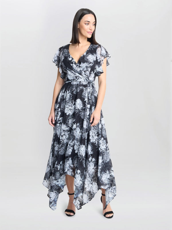 Jude High-Low Floral Print Dress