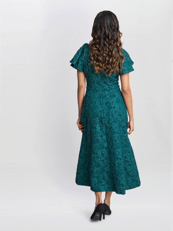 Claudina Midi A-Line Jacquard Dress