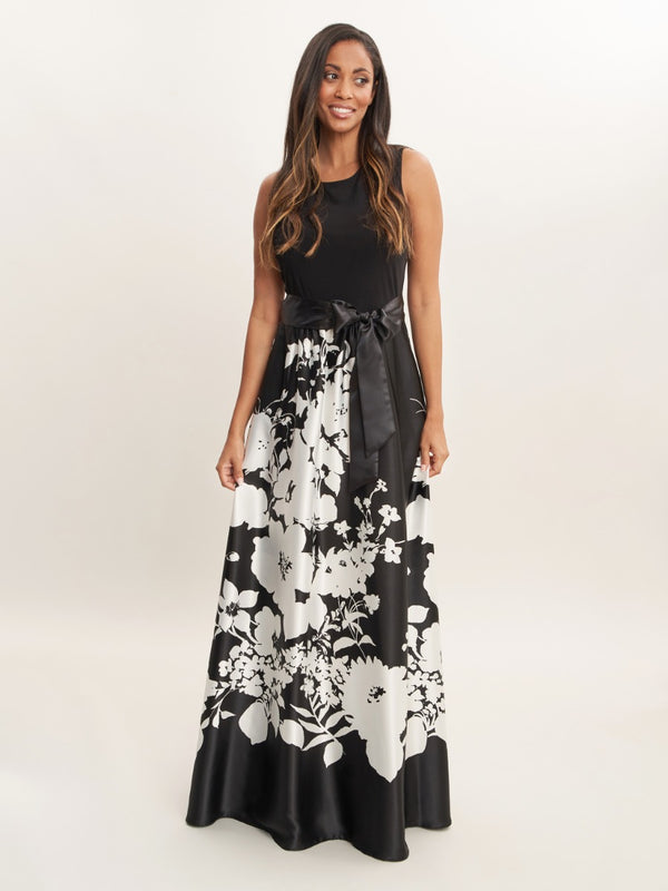 Jaimarie Floral Satin And Jersey Dress